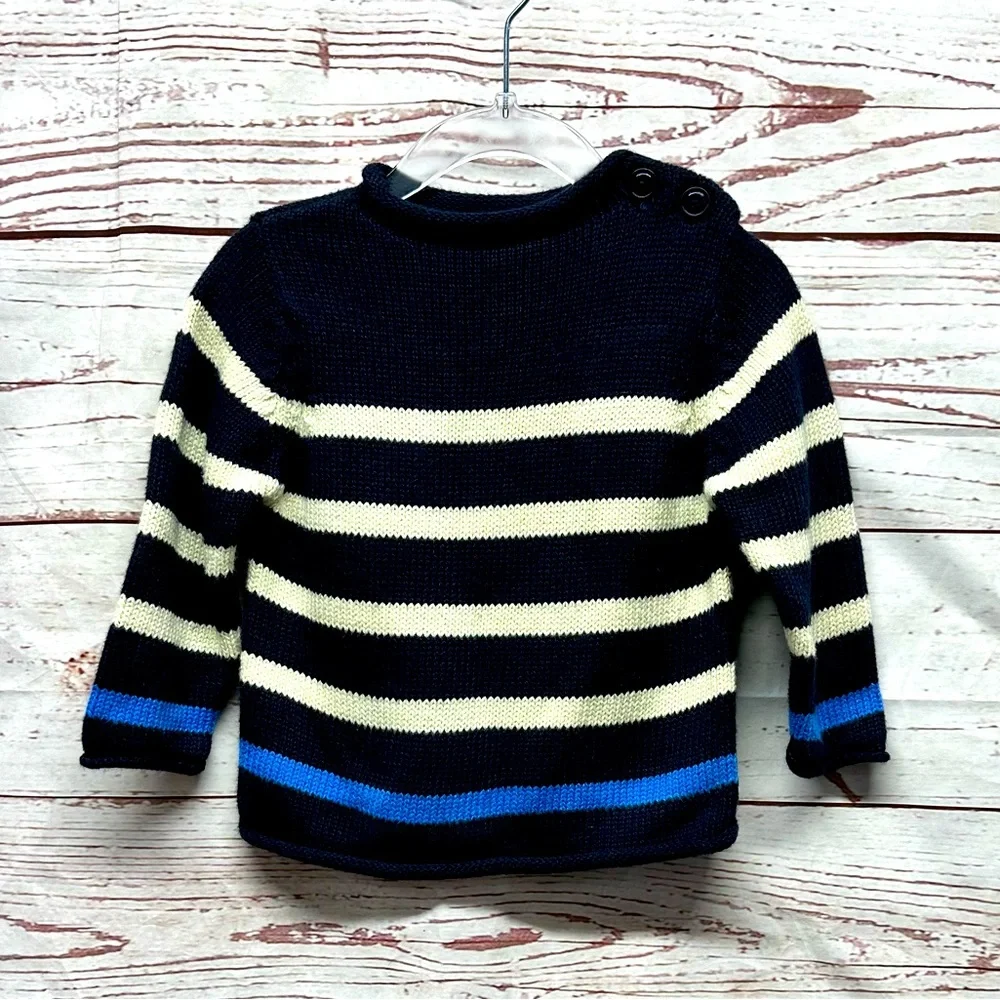 Baby Gap Blue Striped Pull Over Sweater Size 12-18 Months